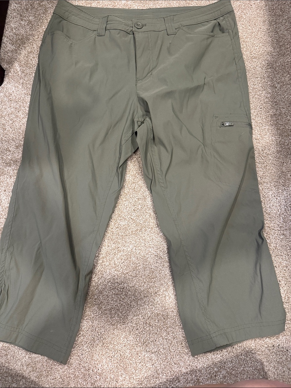 Eddie Bauer Olive Green Cargo Crop Pants